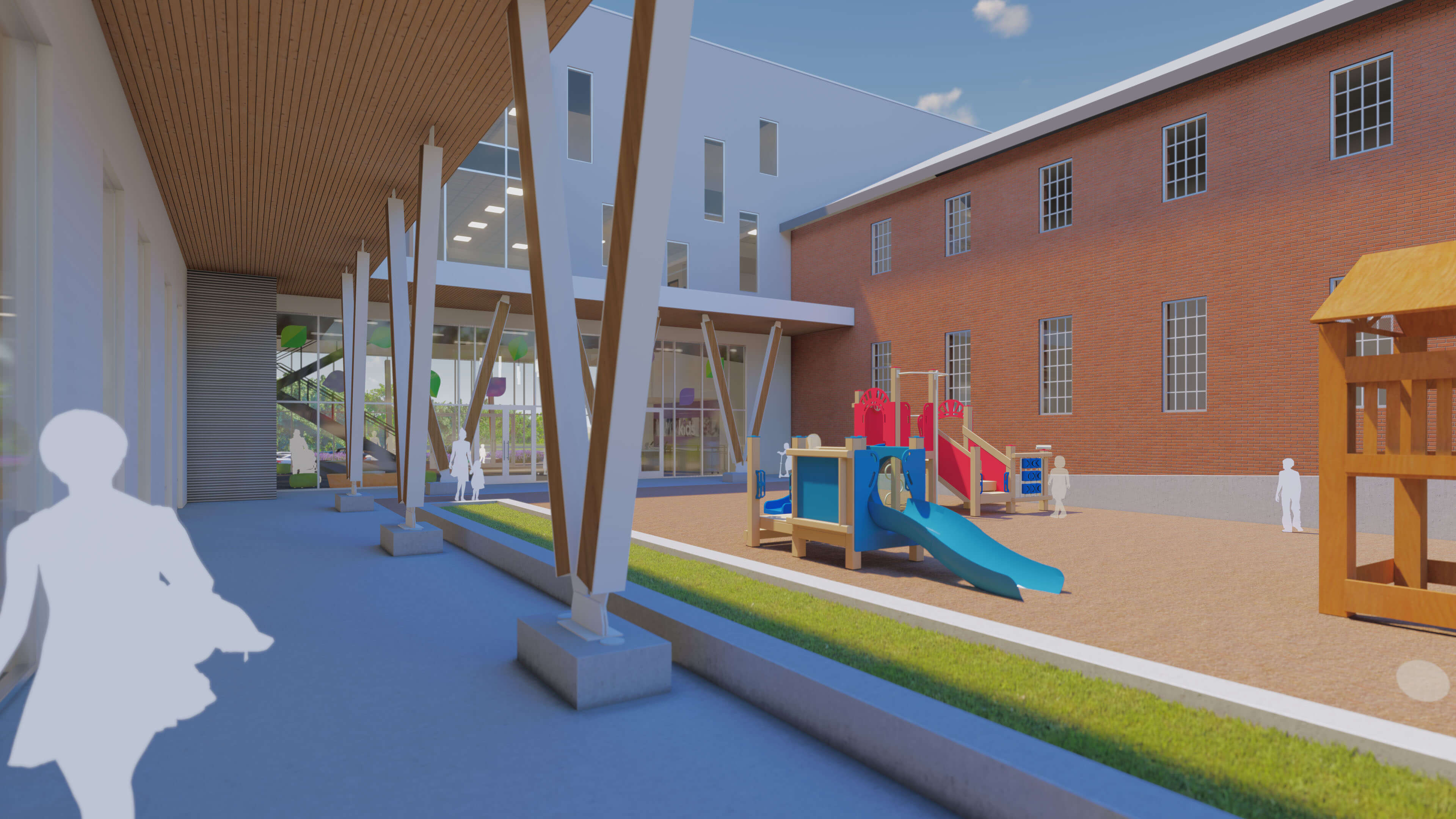 Concord Baptist Church - Primary Courtyard Playground Exterior Rendering