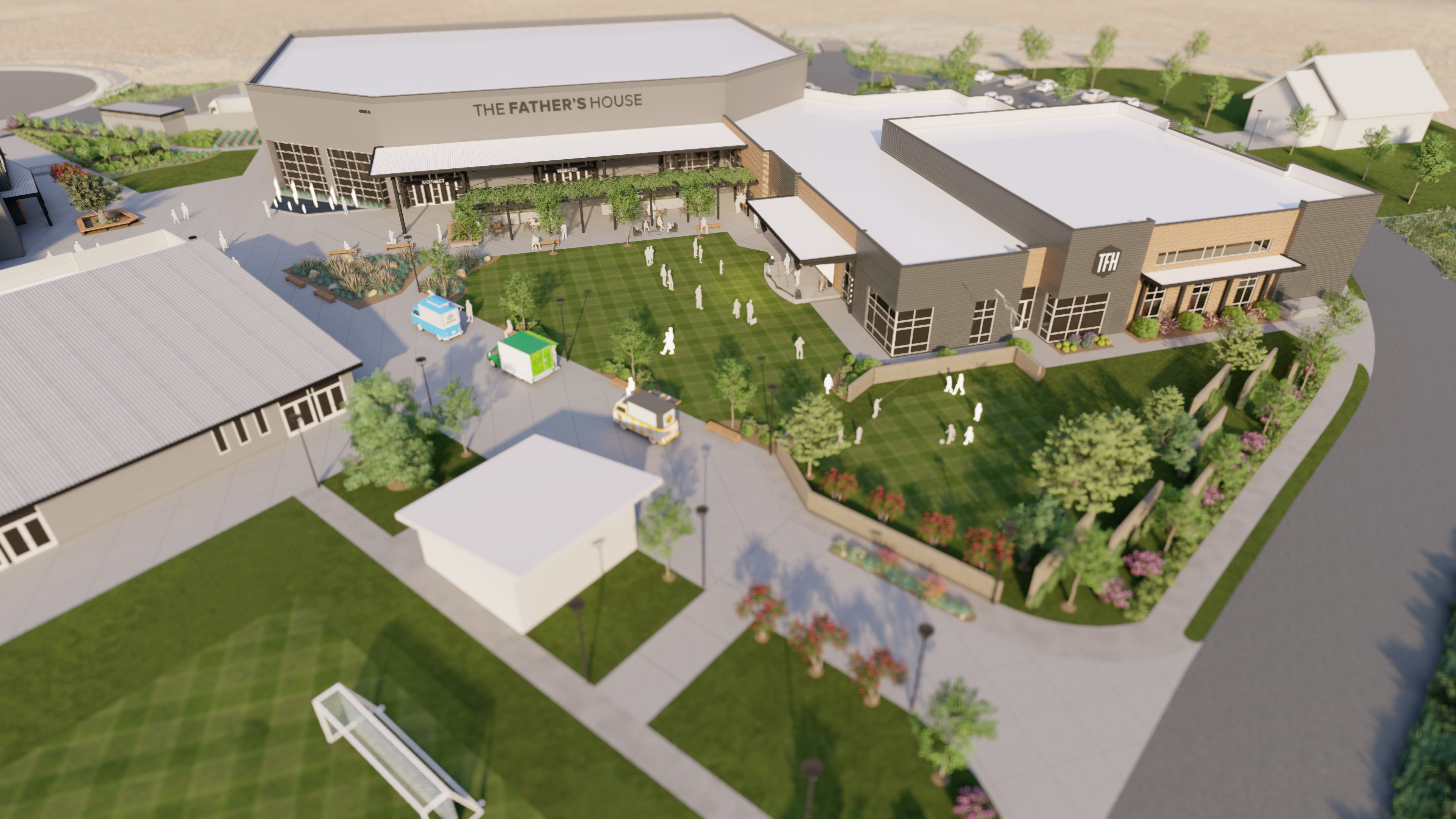 The Father's House - Vacaville Campus - Campus Masterplan Aerial Rendering